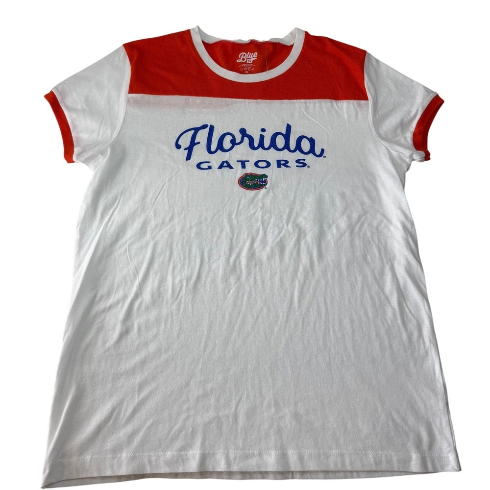 Blue 84 Florida Gators Ringer Tee Shirt Soft Cotton NCAA Womens XL NEW